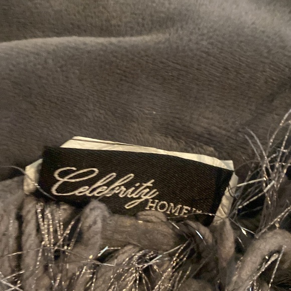 Celebrity Home Decorative Shimmer Shag Throw Pillow covers in gray qty 2 - Picture 5 of 6